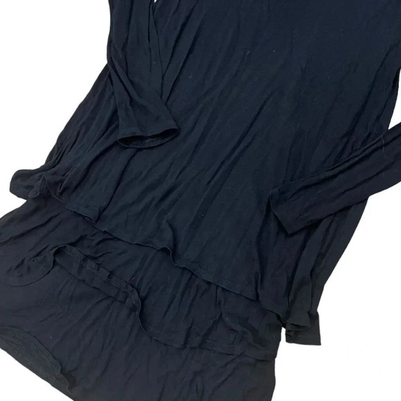 Neiman Marcus Black Tiered Jersey Cowl Neck Viscose Dress XS - Picture 2 of 4